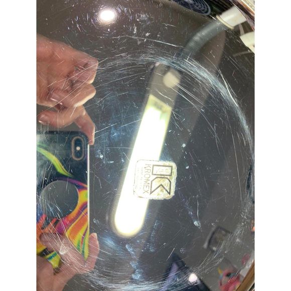 Kromex 13.5" Vintage Round Serving Platter Handles Original Stickers Holiday EUC - Picture 4 of 4